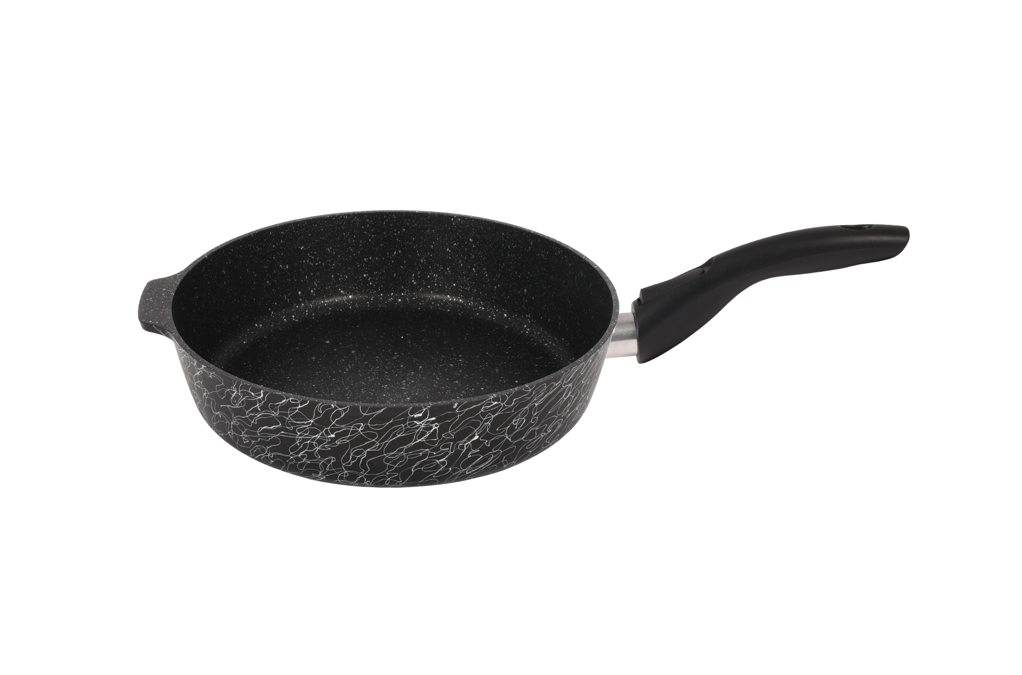 сгчс262а Сковорода 26 см со съёмной ручкой, со стеклянной крышкой Грация (черный серебро) 2 пнг 